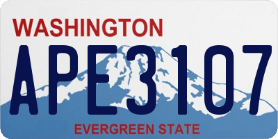 WA license plate APE3107