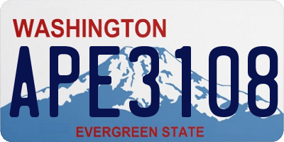 WA license plate APE3108