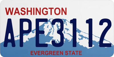 WA license plate APE3112