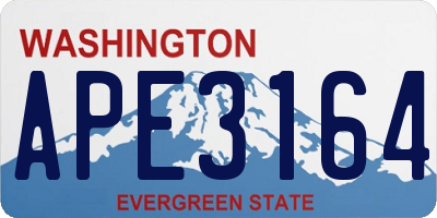 WA license plate APE3164