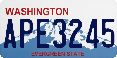 WA license plate APE3245