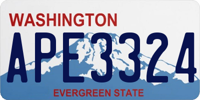 WA license plate APE3324