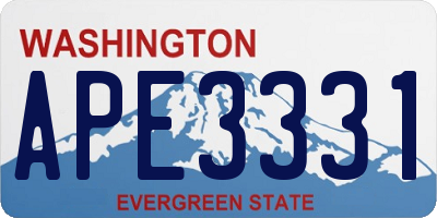 WA license plate APE3331