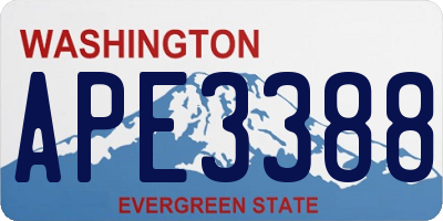WA license plate APE3388