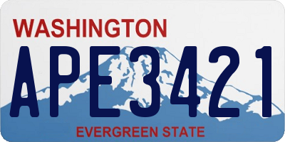 WA license plate APE3421