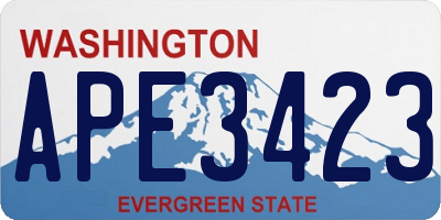 WA license plate APE3423