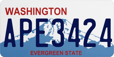 WA license plate APE3424