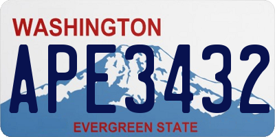 WA license plate APE3432