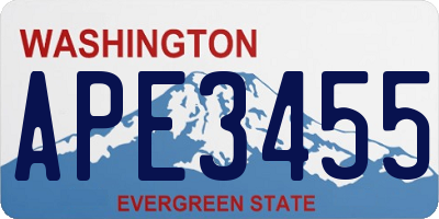 WA license plate APE3455