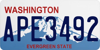 WA license plate APE3492