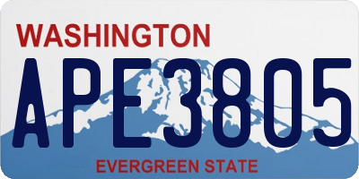 WA license plate APE3805