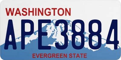 WA license plate APE3884