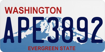 WA license plate APE3892