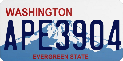 WA license plate APE3904