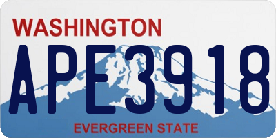 WA license plate APE3918