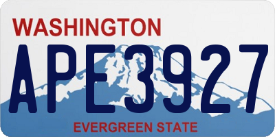 WA license plate APE3927