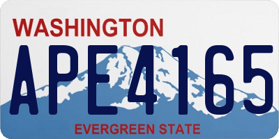 WA license plate APE4165