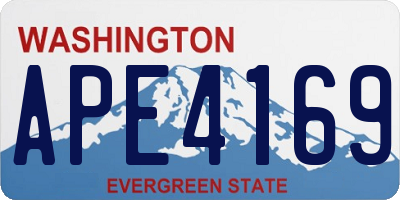 WA license plate APE4169