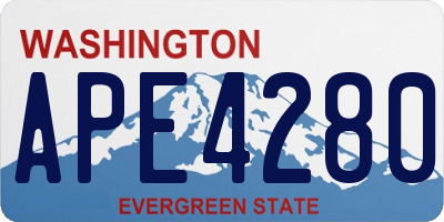 WA license plate APE4280
