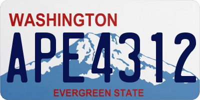 WA license plate APE4312