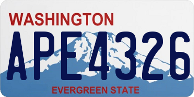 WA license plate APE4326
