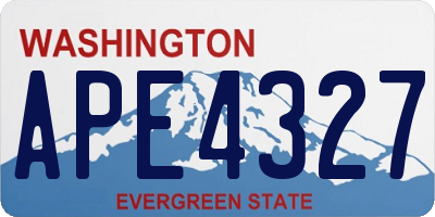 WA license plate APE4327