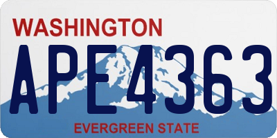 WA license plate APE4363