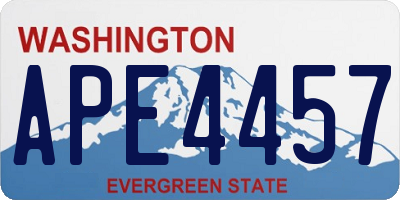 WA license plate APE4457