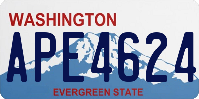 WA license plate APE4624