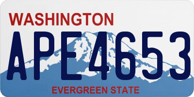 WA license plate APE4653