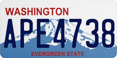 WA license plate APE4738