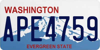 WA license plate APE4759