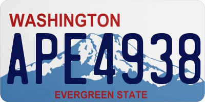 WA license plate APE4938