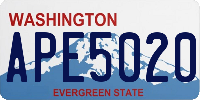 WA license plate APE5020