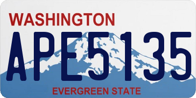 WA license plate APE5135