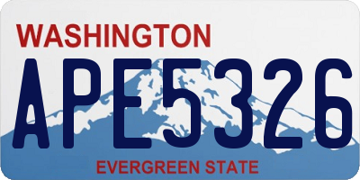 WA license plate APE5326