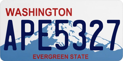 WA license plate APE5327