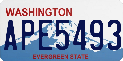 WA license plate APE5493