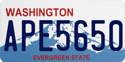 WA license plate APE5650