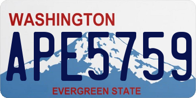 WA license plate APE5759
