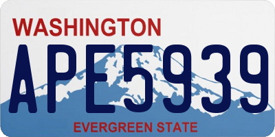 WA license plate APE5939