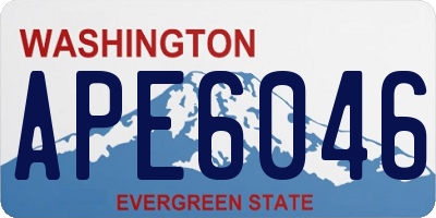 WA license plate APE6046