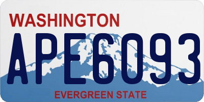 WA license plate APE6093