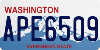 WA license plate APE6509