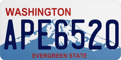 WA license plate APE6520