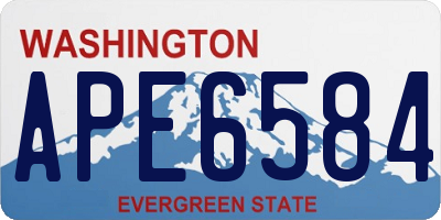 WA license plate APE6584