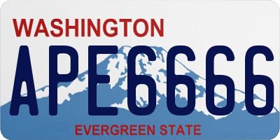 WA license plate APE6666