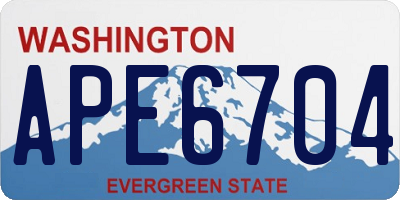 WA license plate APE6704