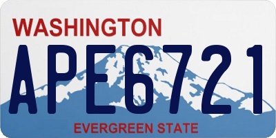 WA license plate APE6721