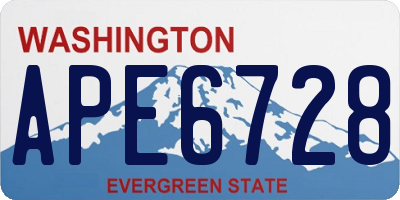 WA license plate APE6728